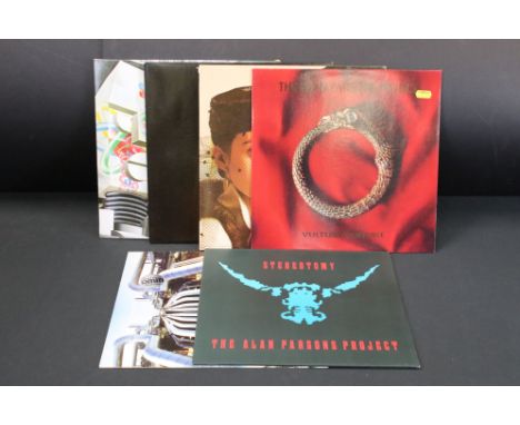 Vinyl - 6 Alan Parsons Project LPs to include I Robot, The Twin Of A Friendly Card, Eve, Vulture Code, Stereotomy, Ammonia Av