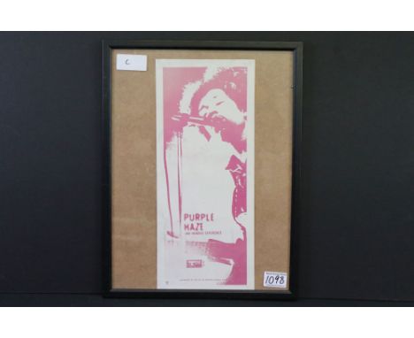 Memorabilia - Jimi Hendrix - Original 1967 Track Records poster for Purple Haze.  Measures 15" x 6.5".  Small nick to top. Ex