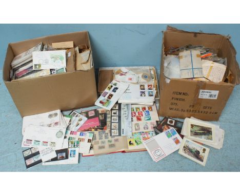 A quantity of assorted loose First Day Covers and Special mint stamps, together with a collection of used world stamps, large