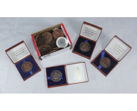 A collection of 61 assorted horticultural related medallions, many bronze examples, awarded for a number of competitions incl