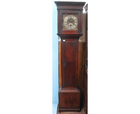 An early 18th century 30-hour longcase clock by 'H Jones', with calendar aperture, square dial with applied pierced brass spa