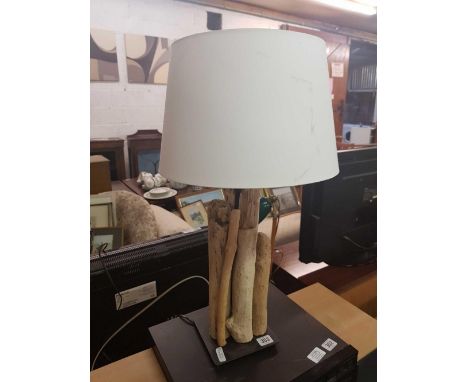 MODERN DRIFT WOOD TABLE LAMP &amp; SHADE