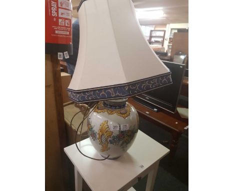 PORTUGUESE HAND PAINTED DECORATIVE TABLE LAMP &amp; SHADE