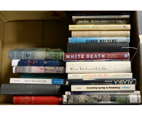 A selection of books relating to climbing in North America, titles including: Climbs and Exploration in the Canadian Rockies,