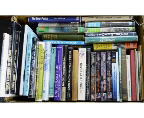 A collection of books relating to mountaineering including, England's Highest Peaks by Alastair Dibb, The First 50 Years of t