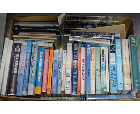 A selection of books on mountaineering, titles including: A Man and His Mountains, by Norman Croucher; Among Mountains, by Ji