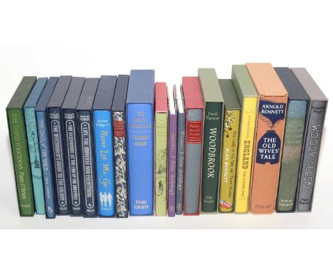 A collection of Folio Society books, primarily literature, most in their slipcases, titles including: The Lady in the Van and