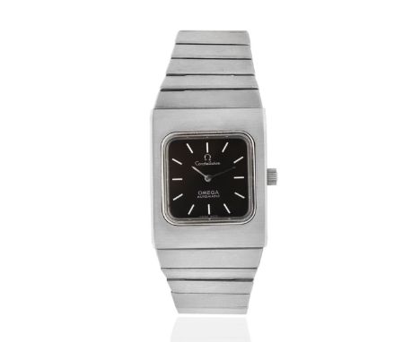 Omega. A stainless steel automatic rectangular bracelet watchModel: ConstellationReference: 555.0012/755.0802Date: Purchased 