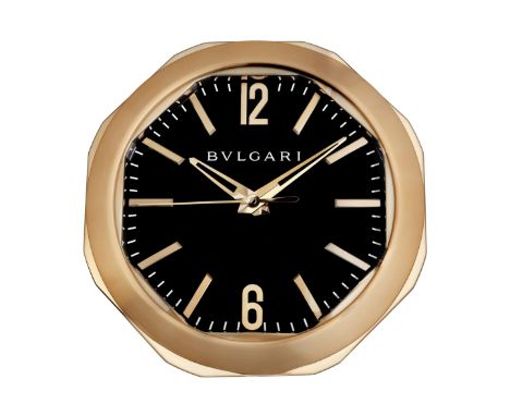 Bulgari. A copper finish electronic quartz octagonal wall clockModel: OctoReference: 102270Date: RecentMovement: Quartz, powe