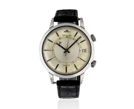 Jaeger-LeCoultre. A stainless steel bumper automatic calendar wristwatch with alarmModel: MemovoxDate: Circa 1970Movement: Je