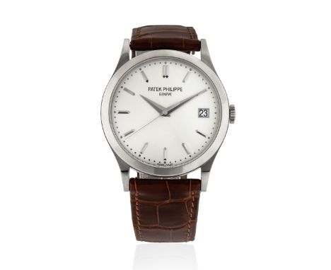 Patek Philippe. An 18K white gold automatic calendar wristwatchModel: CalatravaReference: 5296G/010Date: Purchased 31st July 