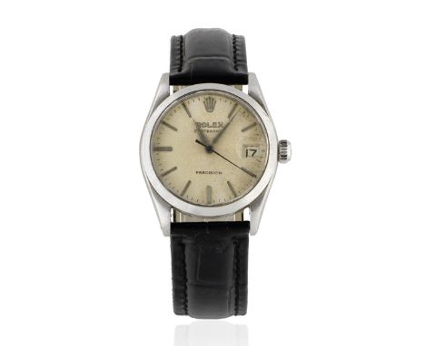 Rolex. A mid-size stainless steel manual wind calendar wristwatchModel: Oysterdate PrecisionReference: 6466Date: Circa 1957Mo