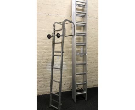 Abru Arrow 2.8m triple extending ladder, 2.83m closed - 7.19m extended and another small roof ladder - Condition Report 