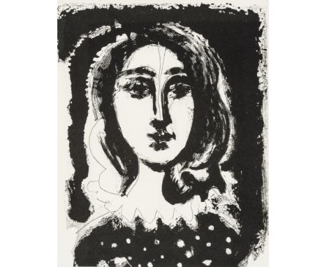 1881 Malaga - 1973 Mougins.  Lithogr. Frauenporträt. Aus: 'Vingt Poems de Gongora'. 1948.  Sonette von Luis de Gongora y Argo