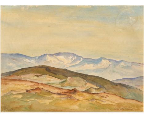 1886 Lahr - 1968 Offenburg. Aquarell. Landschaftsstudie. U.r. mit Bleistift sign. U.l.  unleserl. bet. (O.r. fleckig, leicht 