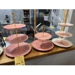 LOT: (3) Plateaux Présentoirs Multi-niveaux (Roses)