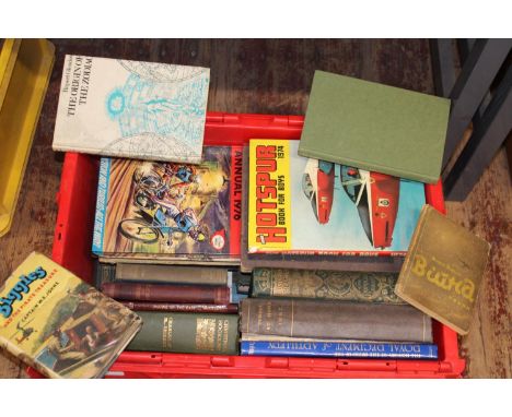 A box of assorted antique &amp; vintage books etc 
