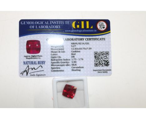 A ruby gemstone with cert 