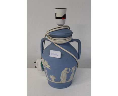 A Wedgewood Jasper ware lamp base 