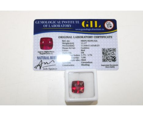 A ruby gemstone with cert 