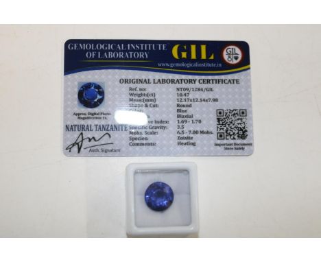 A tanzanite gemstone with cert 