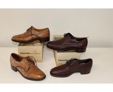 Two pairs of vintage Church's shoes made to measure approx size 7 in original boxes 