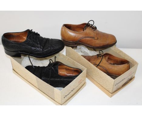 Two pairs of vintage Church's shoes made to measure approx size 7 in original boxes 