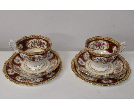Two vintage Royal Albert trios 'Lady Hamilton' 