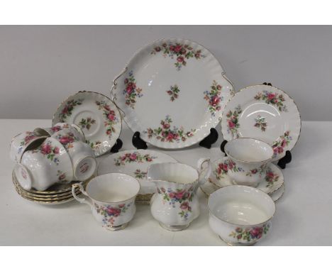 A pretty Royal Albert Moss Rose tea service 