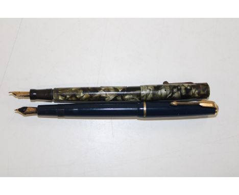 Two vintage fountain pens with 14ct gold nibs 