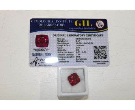 A ruby gemstone with cert 