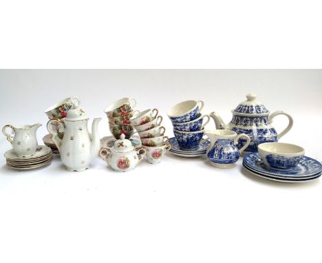 A mixed lot of ceramics, to include Broadhurst Ironstone 'Holyrood' pattern tea set; two part tea services with continental d