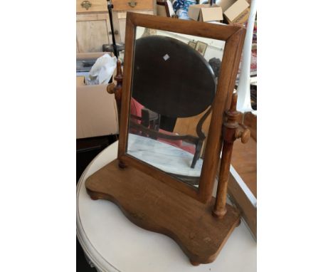 A 20th century light mahogany adjustable dressing mirror, 53cmH 