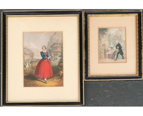 After George Baxter, 'Daughter of the Regiment', 10x14cm; together with one other Baxter print, 'First Impressions', 7x9cm (2