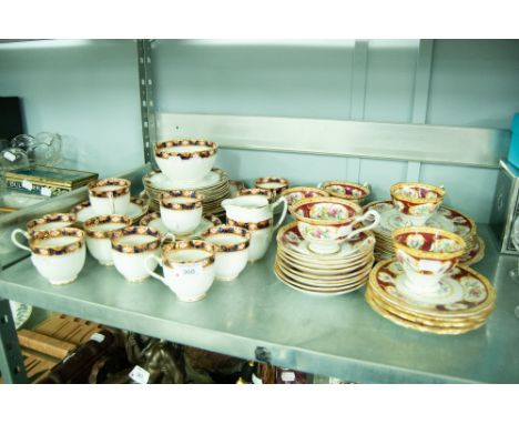 A ROYAL ALBERT 'LADY HAMILTON' TEA SERVICE FOR SIX PERSONS (28), A SHORE AND COGGINS 'MALTESE' TEA SERVICE FOR TEN PERSONS (3
