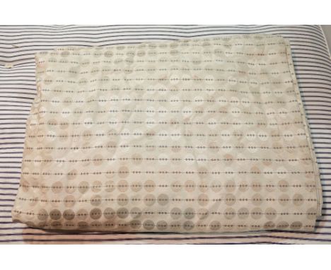 A large beige silk bed spread, approx. 310cm x 190cm. 