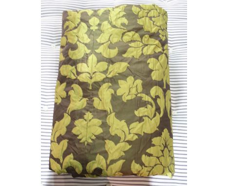 A large green silk bed spread, approx. 280cm x 260cm. 