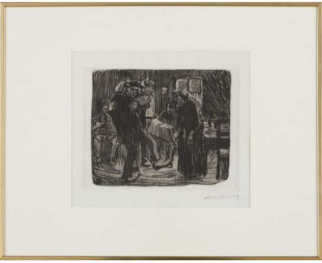 Kollwitz, Käthe (1867 Königsberg-Moritzburg 1945), nach "Hamburger Kneipe" (1901/1945). Druckgraphik, re. u. Stempelsign. Bil