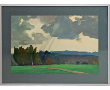 Orlova, M (um 1980) "Frühlingstag", so verso in Kyrillisch betitelt und dat. 1980. Mischtechnik, re. u. sign. Ca. 37x 57 cm. 