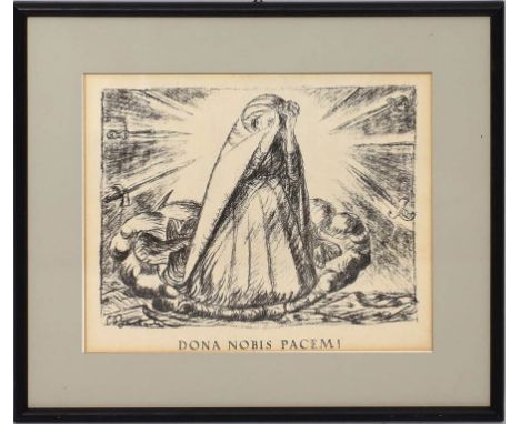 Barlach, Ernst (1870 Wedel - Rostock 1938) "DONA NOBIS PACEM!", so in der Platte betitelt. Lithographie (Gebrauchsspuren), im