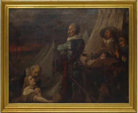 Unbekannter Maler (19. Jh.) Schlachtenszene. Öl/Lwd. (rest., Altersspuren). Ca. 33x 43 cm. R.