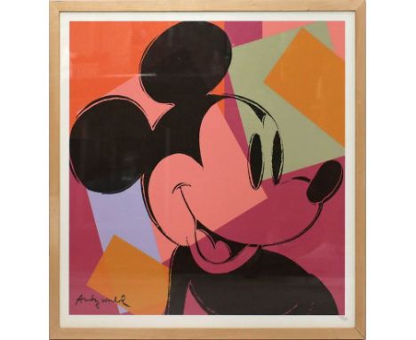 Warhol, Andy (1928 - 1987), nach Mickey Mouse - Darstellung nach A. Warhol. Farbdruck, li. Drucksign. sowie Trockenstempel "C