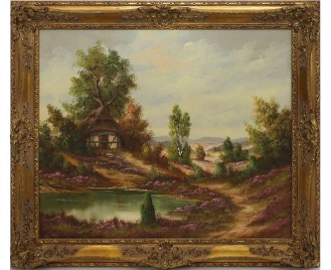 2 Bilder/Rahmen. Landschaftmotive. 1x sign. "Ludwig?". Formate bis ca. 50x 60 cm. R.