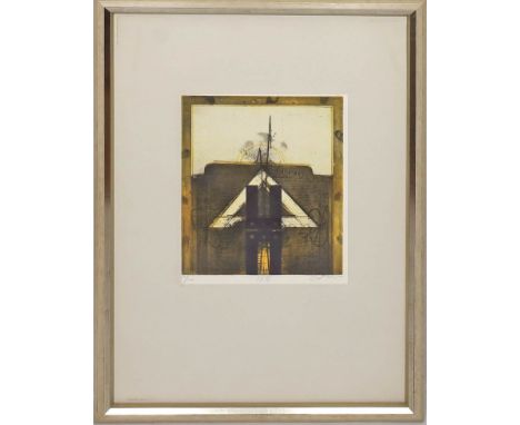 Dahmen, Karl Fred (1917 Stolberg - Preinersdorf am Chiemsee 1981) Ohne Titel. Farbradierung (Rand min. gebräunt), re. u. mit 