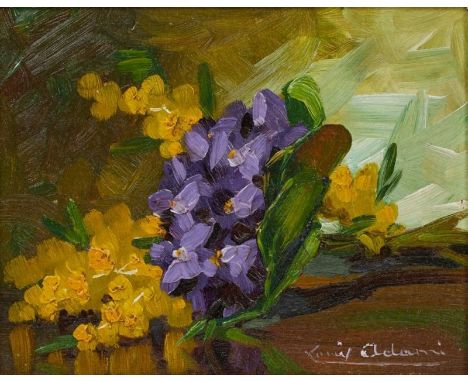 Adami, Louis (geb. 1934 Frankreich) Blumenstilleben. Öl/Karton (kl. Farbverluste), re. u. sign. Ca. 19x 23,8 cm. R.