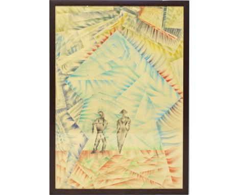 Ruzicskay, György (1896 - 1993), att. Abstrakte Komposition (Altersspuren). Ca. 100x 70 cm. R.