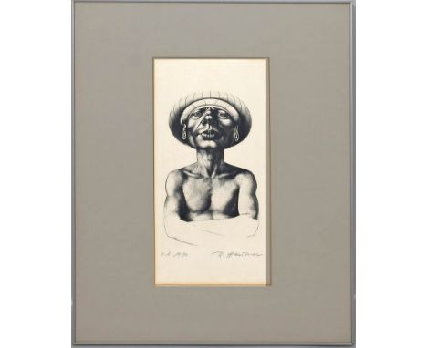 Hausner, Rudolf (1914 Wien 1995) Adam. Heliographie/Radierung (PP.-Ränder altersbedingt gebräunt), re. u. mit Bleistift sign.