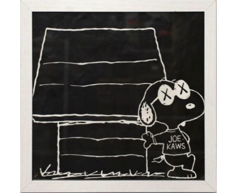 KAWS (geb. 1974) Snoopy. Druckgraphik (Knickspuren). Ca. 29,5x 29,5 cm. R.