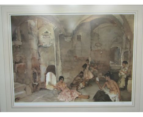 A signed Russell Flint print "Symposium at Lucenay", limited edition no. 71/850, gilt framed and glazed, 49cm x 68cm