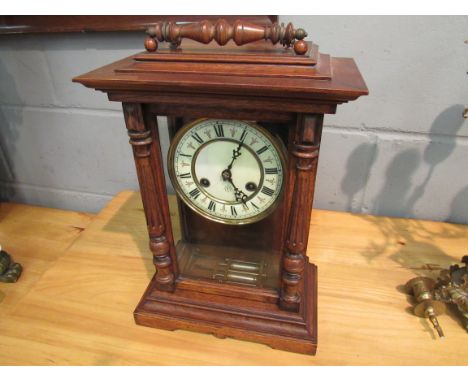 A late 19th/early 20th Century Jungens mantel clock, 40cm tall
